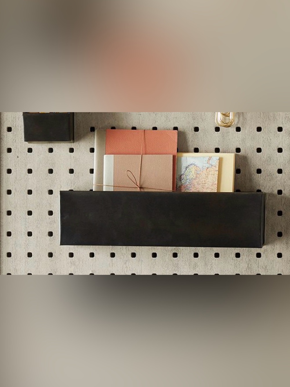 Metal bin for Perforated Panel Create Pegboard Organization System long bin 15”
